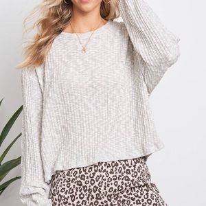Lightweight long-sleeve knit top
